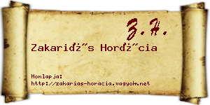 Zakariás Horácia névjegykártya
